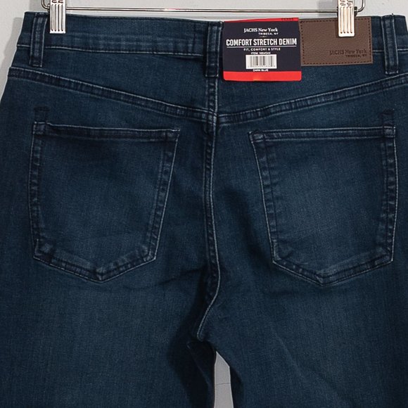 Dark blue Jachs Men’s Comfort Stretch Denim Jean 5 Pocket - Picture 4 of 4